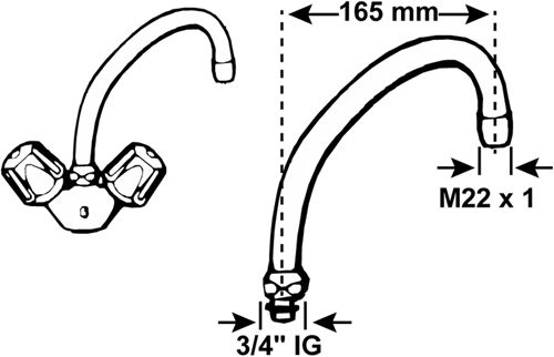 Robinet monotrou Cornat bec orientable 200 mm - tec351204