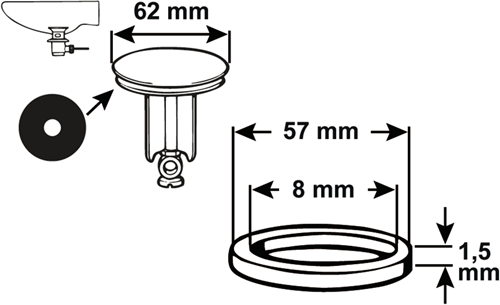 Joint caoutchouc Cornat d62mm pour tec317411 - tec380245