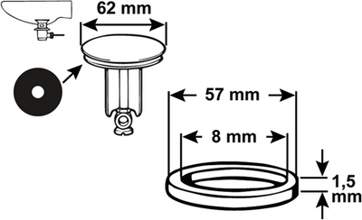 Joint caoutchouc Cornat d62mm pour tec317411 - tec380245