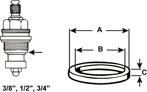 Cornat set d'étanchéité insert de robinet (6 pcs) - tec380321
