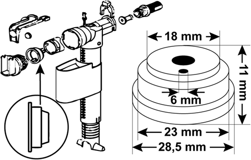 Joint Cornat pour robinet Wisa Abu Grohe - tec380428