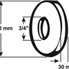 Rosace de robinet Cornat 3 4 73x30mm ms-ch - tec383502
