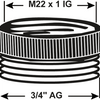 Cornat réducteur laiton ch vm m22x3 4 - tec386303