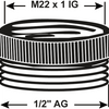 Cornat réducteur ch laiton vm m22x1 2 - tec386305