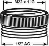 Cornat réducteur ch laiton vm m22x1 2 - tec386305 - afbeelding 2