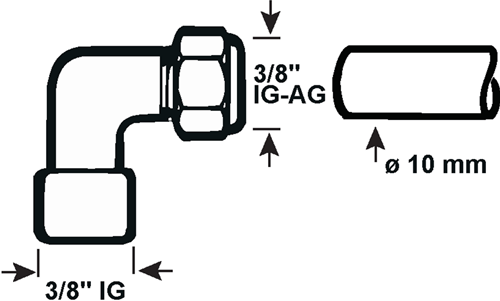Cornat collier de serrage accouplement ch genou 3 8vx10mm - tec582004