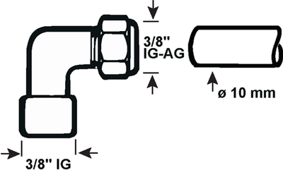 Cornat collier de serrage accouplement ch genou 3 8vx10mm - tec582004