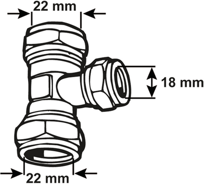 Raccord à compression Cornat ms té 22x18x22mm - tec583691