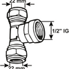 Cornat raccord à compression ms té 22x1 2x22mm - tec583696