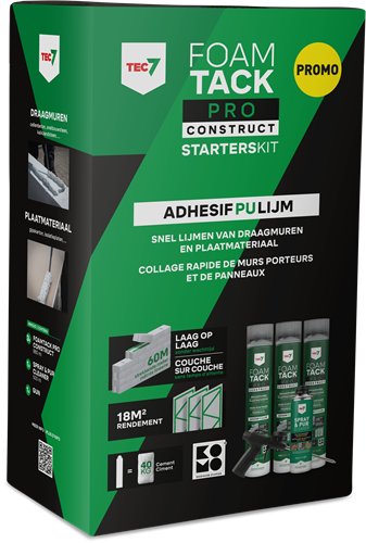 Kit de démarrage Tec7 foamtack pro construct (3x 880 ml, nettoyant et pistolet) - 670995000