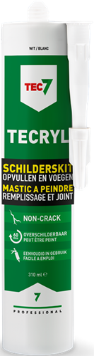 Tec7 tecryl mastic acrylique pour peintre tube blanc 310ml | 12 pièces