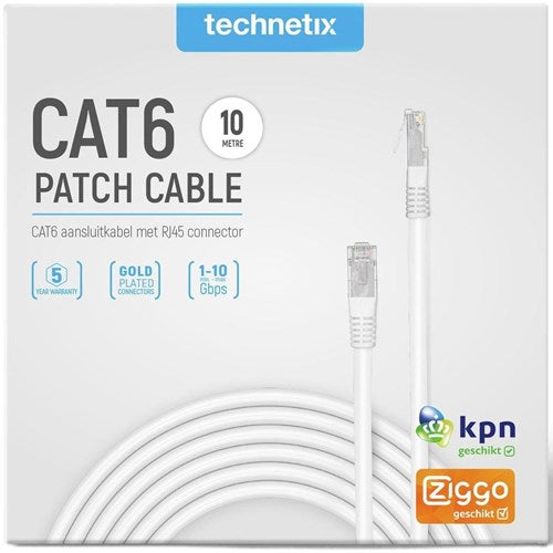 Technetix câble patch utp cat6 10m blanc - 2077020