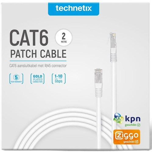 Technetix câble patch utp cat6 2m blanc - 2077000