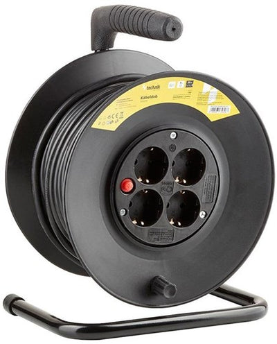 Technik enrouleur de câble h05 3x1,5qmm 25m noir - 1167272