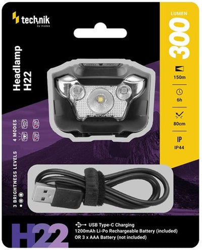 Lampe frontale Technik LED rechargeable 300 lumens - 5720170