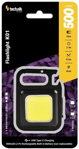 Technik Lampe de travail LED porte-clés rechargeable 500 lumens - 5720010