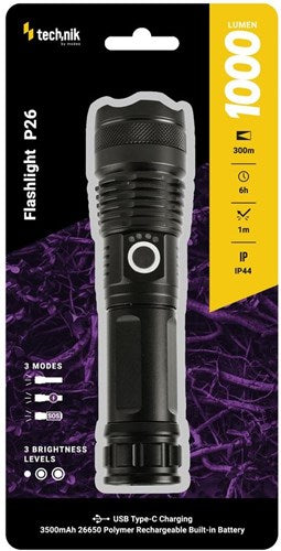 Technik Lampe de poche LED rechargeable zoom 1000 lumens - 5720110