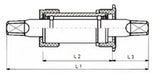 Boîtier de pédalier Tecora bsa 122mm avec cuvettes en aluminium - afbeelding 2