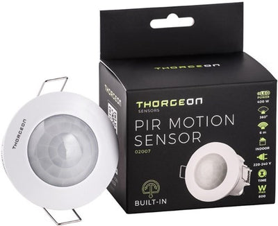 Thorgeon détecteur de mouvement encastrable au plafond 360 degrés plat blanc - 3900526