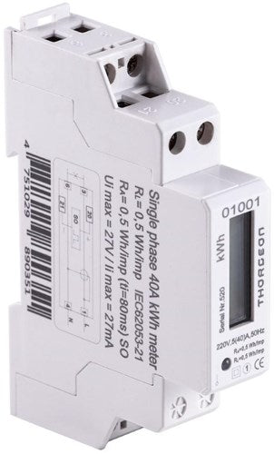 Compteur kWh Thorgeon monophasé numérique 40a + impulsion - 4518250