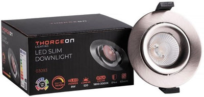 Spot encastrable LED Thorgeon 8,2W dimtowarm 96mm rond orientable acier sablé - LED4682
