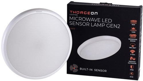 Plafonnier led Thorgeon 265mm blanc 16w tri-blanc ip65 + capteur - 5017775