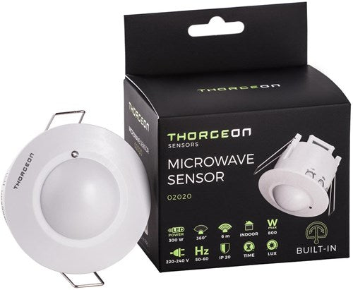 Thorgeon détecteur de mouvement radar encastrable au plafond 360 degrés blanc - 3900544