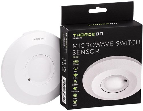 Thorgeon détecteur de mouvement radar plafonnier 360 degrés blanc - 3900540