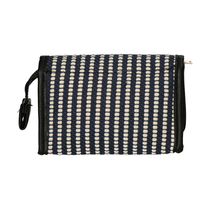 Voyageur Mirror Sac Stripe Blue Cream 16.5x11cm