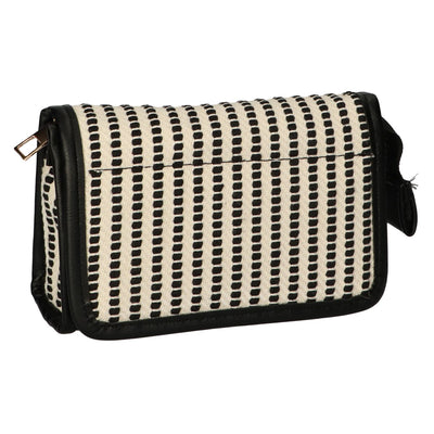 Voyageur Mirror Sac Stripe Black Cream 16.5x11cm