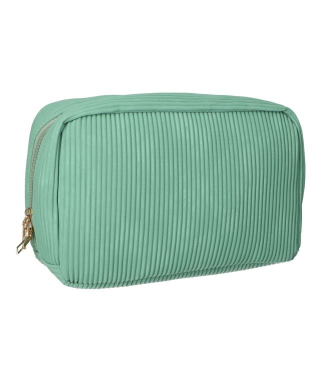 Voyage de toilette de voyage Tissu de côte imperméable turquoise 28x17cm