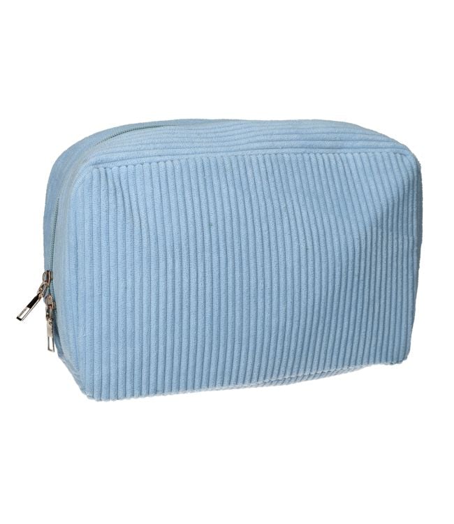 Voyageur de toilettes de toilette Tissu de côte bleu 28x17cm