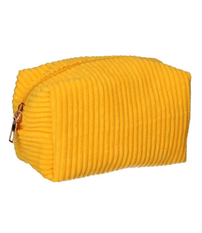 Voyageur de toilettes de toilette Tissu de côte jaune 16,5x11cm