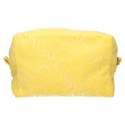 Trousse de toilette traveller en tissu éponge jaune soleil 21,5cm x 19cm