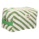 Trousse de toilette Traveler en tissu éponge rayure vert 23cm x 13cm