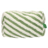 Trousse de toilette Traveler en tissu éponge rayure vert 23cm x 13cm