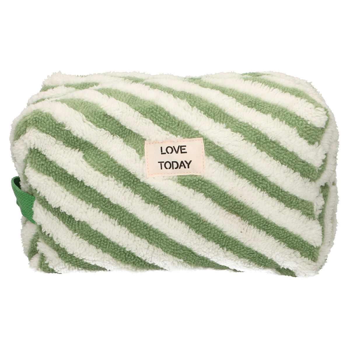 Trousse de toilette Traveler en tissu éponge rayure vert 23cm x 13cm