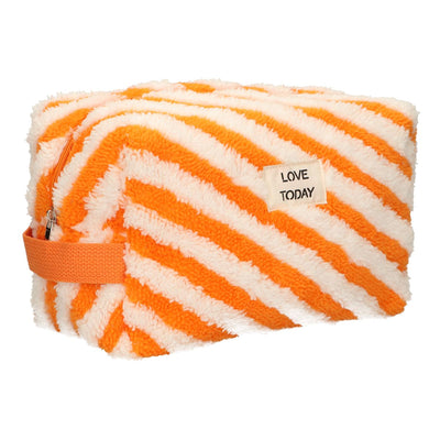 Trousse de toilette Traveler en tissu éponge rayure orange 23cm x 13cm