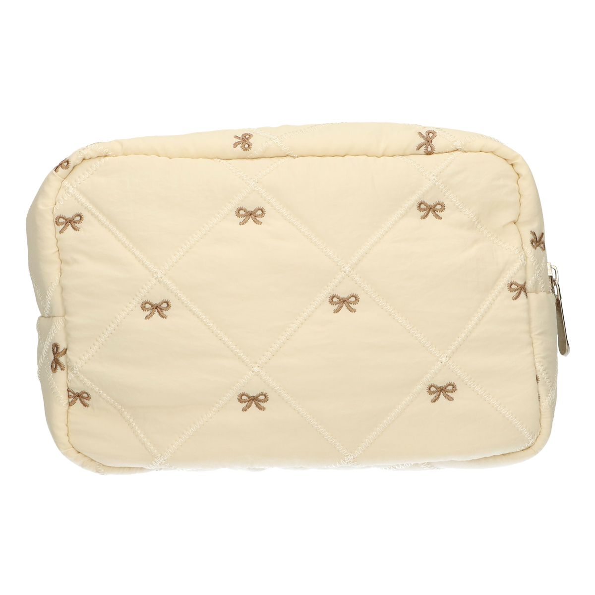 Trousse de beauté voyageur noeuds beige 22cm x 15cm