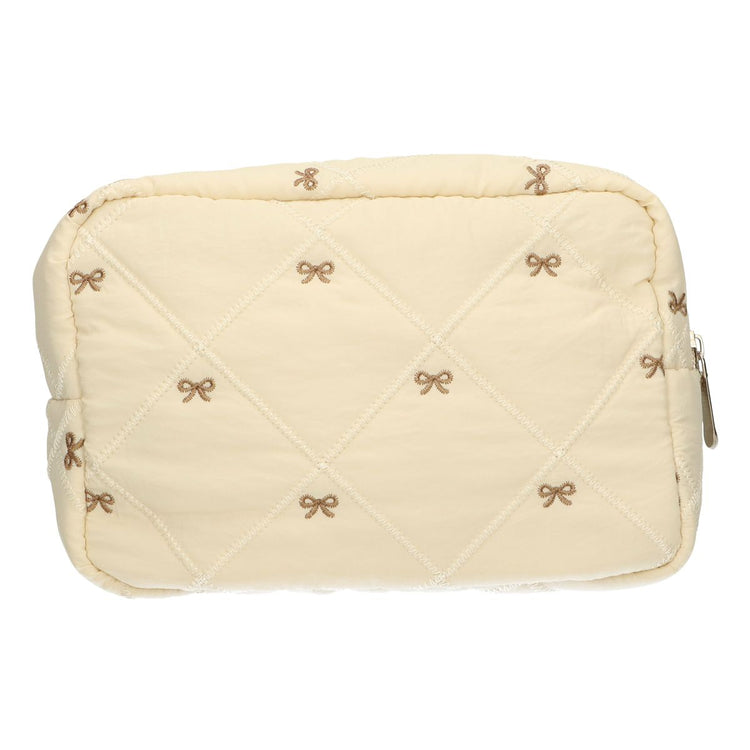 Trousse de beauté voyageur noeuds beige 22cm x 15cm
