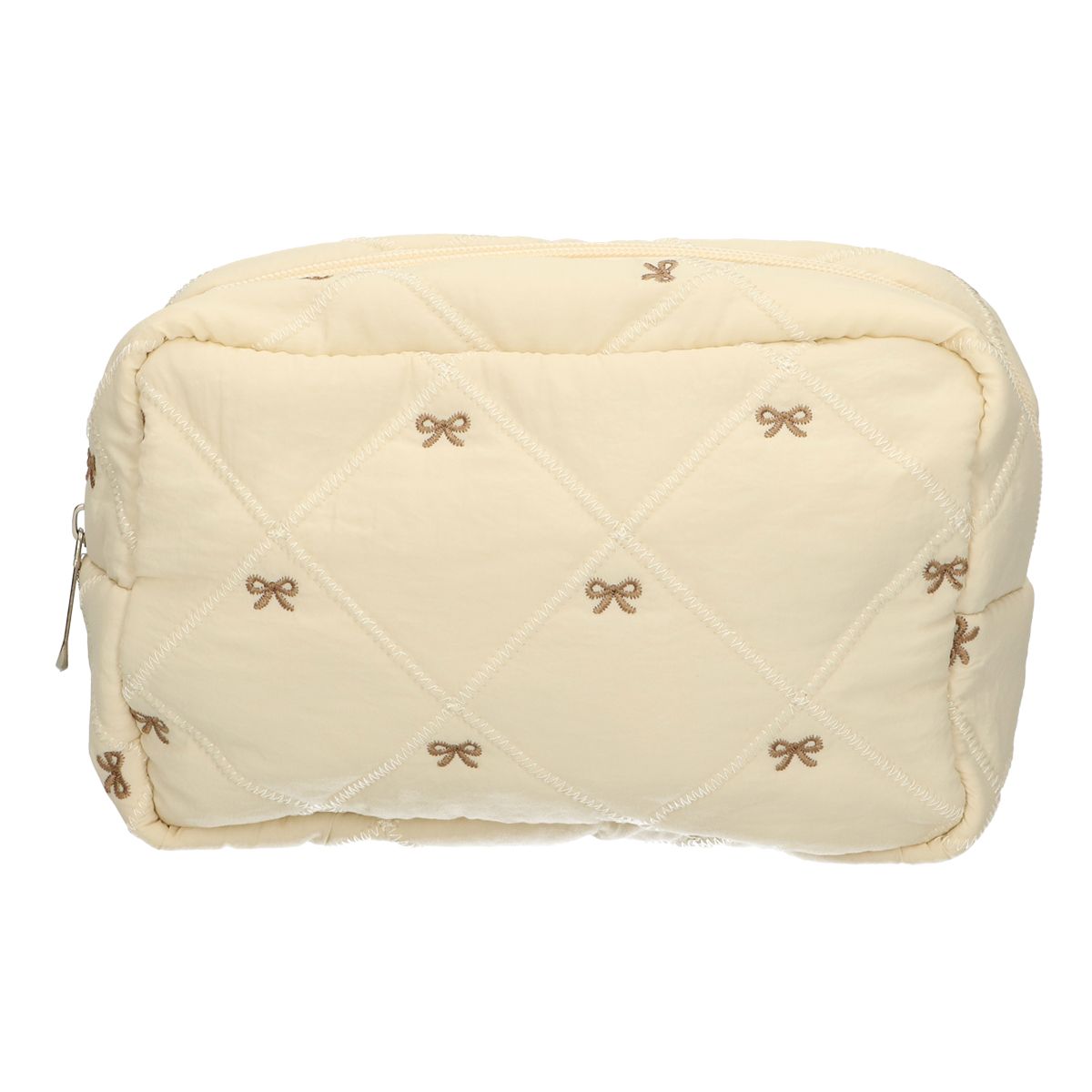 Trousse de beauté voyageur noeuds beige 22cm x 15cm