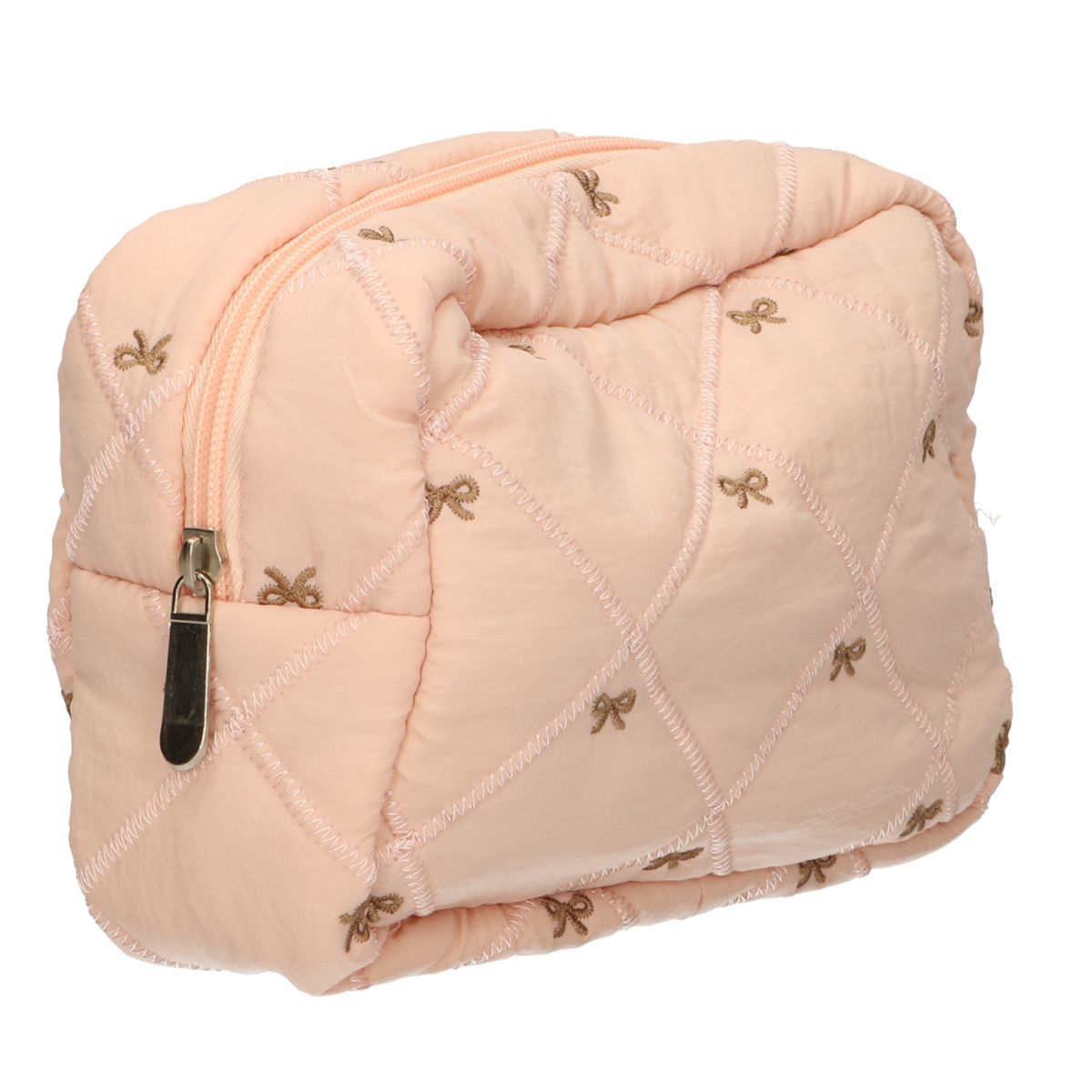 Trousse de beauté voyageur noeuds saumon 22cm x 15cm