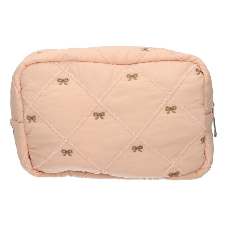 Trousse de beauté voyageur noeuds saumon 22cm x 15cm