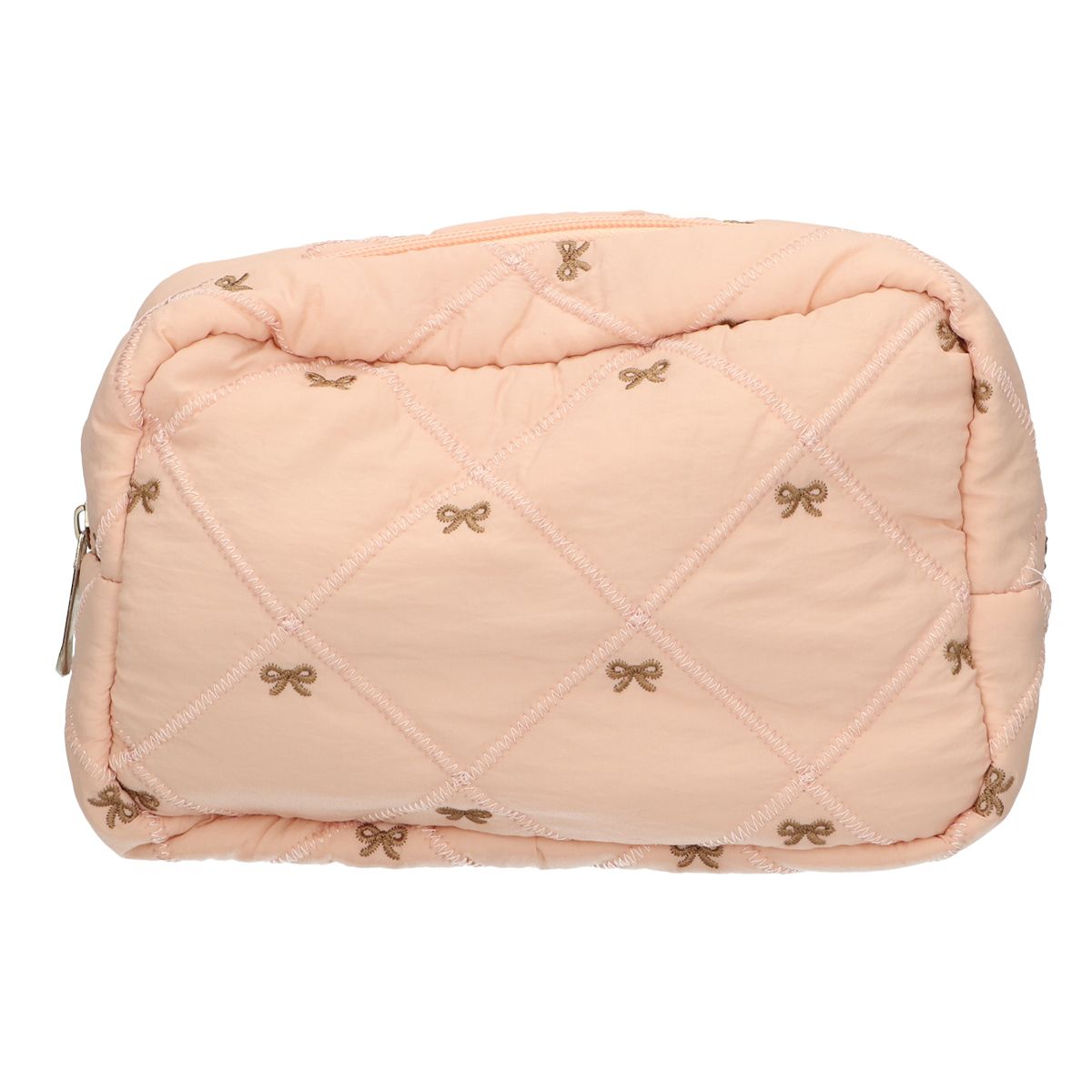 Trousse de beauté voyageur noeuds saumon 22cm x 15cm