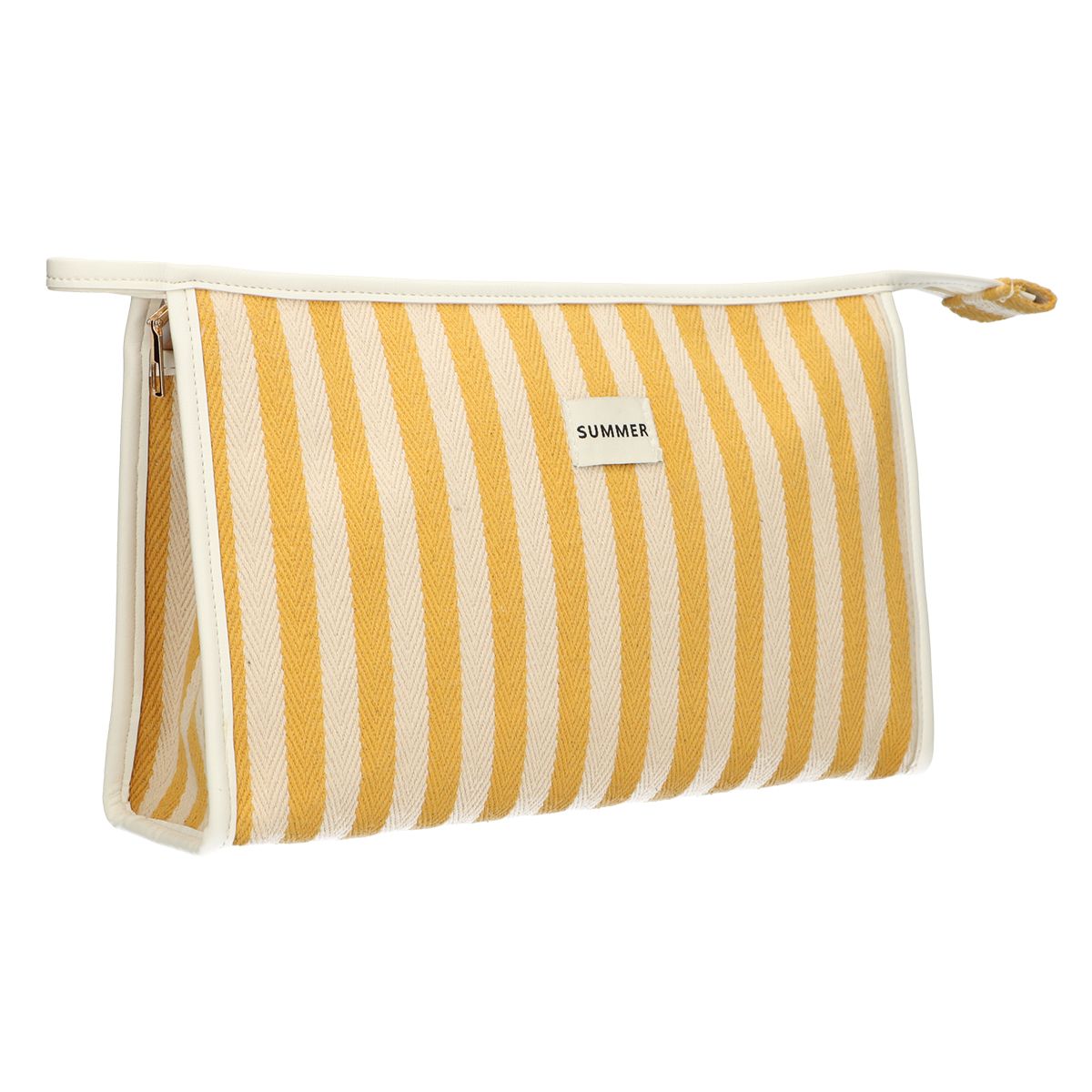 Trousse de toilette traveller été jaune rayé 29cm x 19,5cm