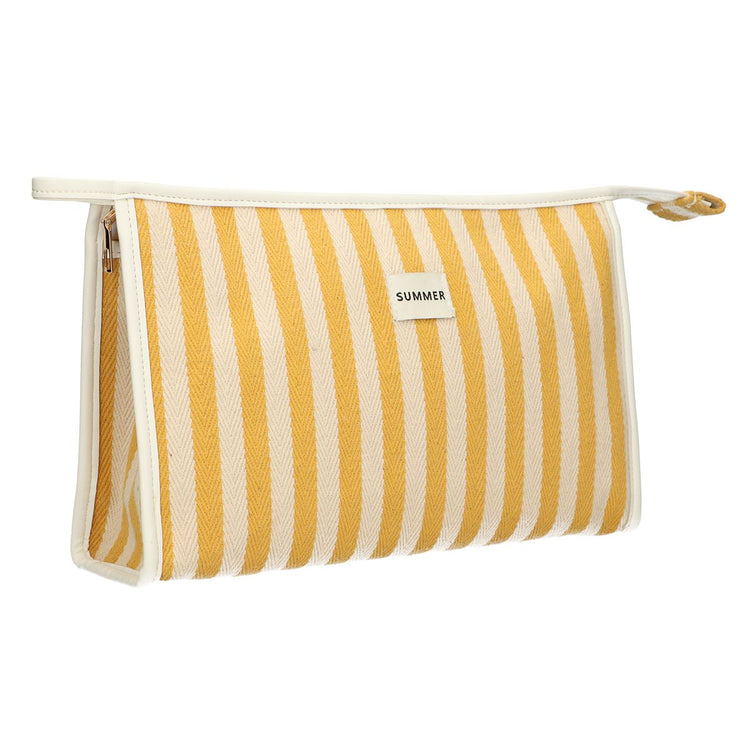 Trousse de toilette traveller été jaune rayé 29cm x 19,5cm