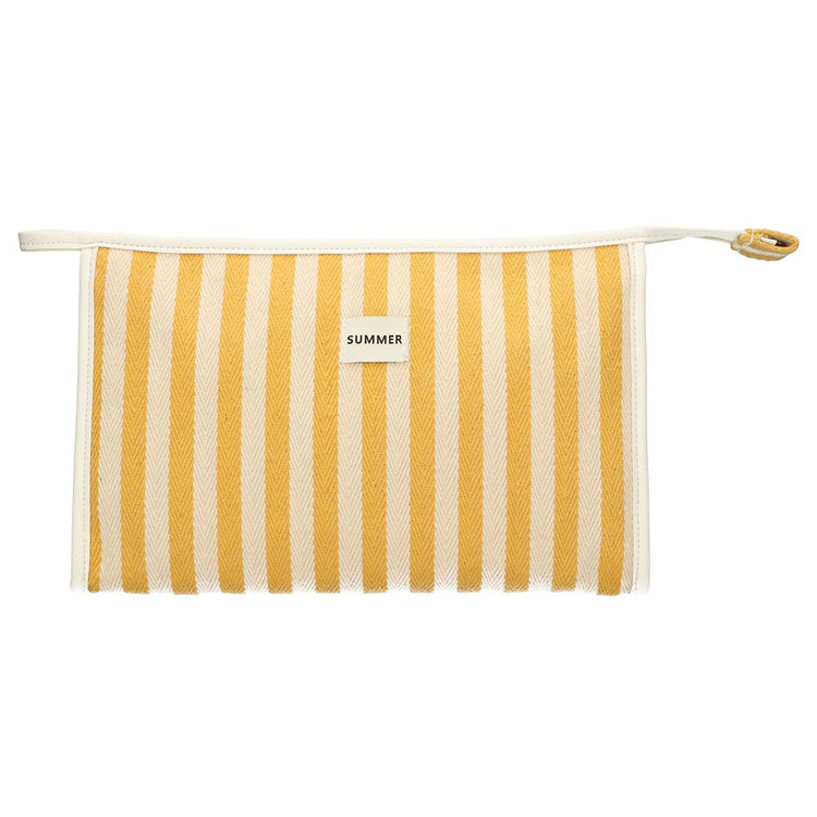 Trousse de toilette traveller été jaune rayé 29cm x 19,5cm