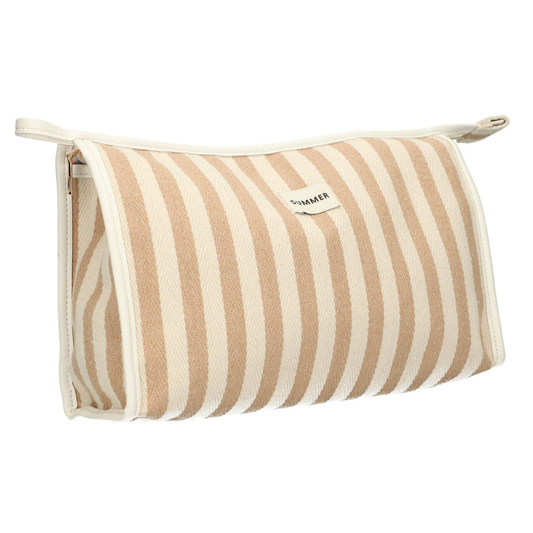 Trousse de toilette traveller été kaki rayé 29cm x 19,5cm