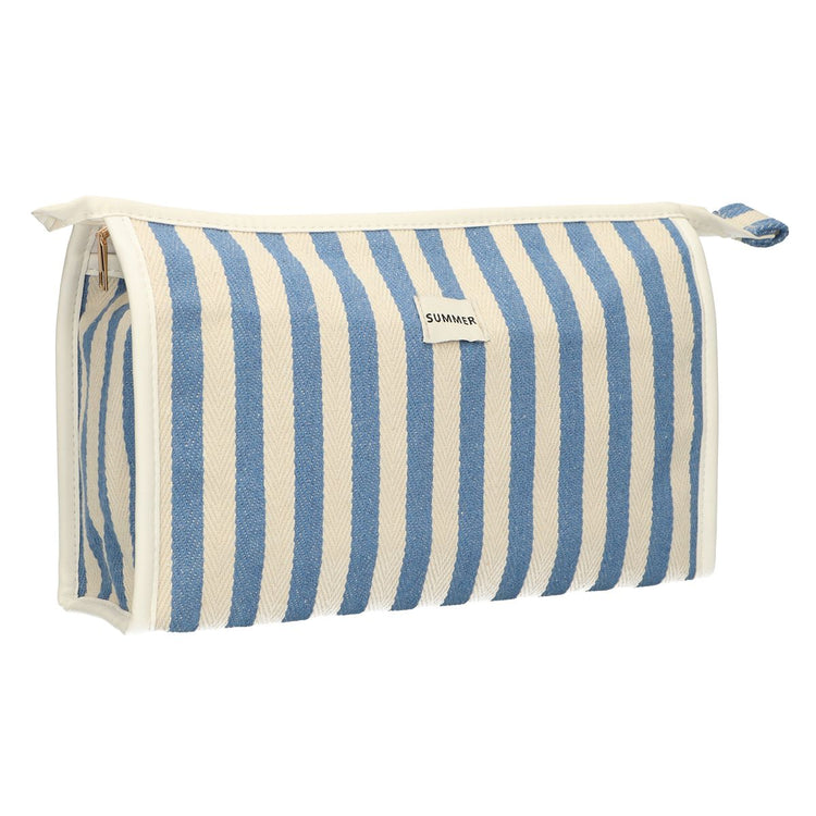 Trousse de toilette traveller été bleu rayé 29cm x 19,5cm