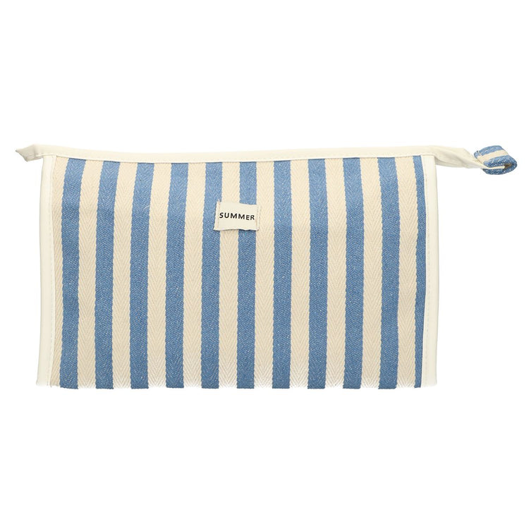 Trousse de toilette traveller été bleu rayé 29cm x 19,5cm